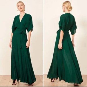 NWT Reformation Winslow Dress Emerald